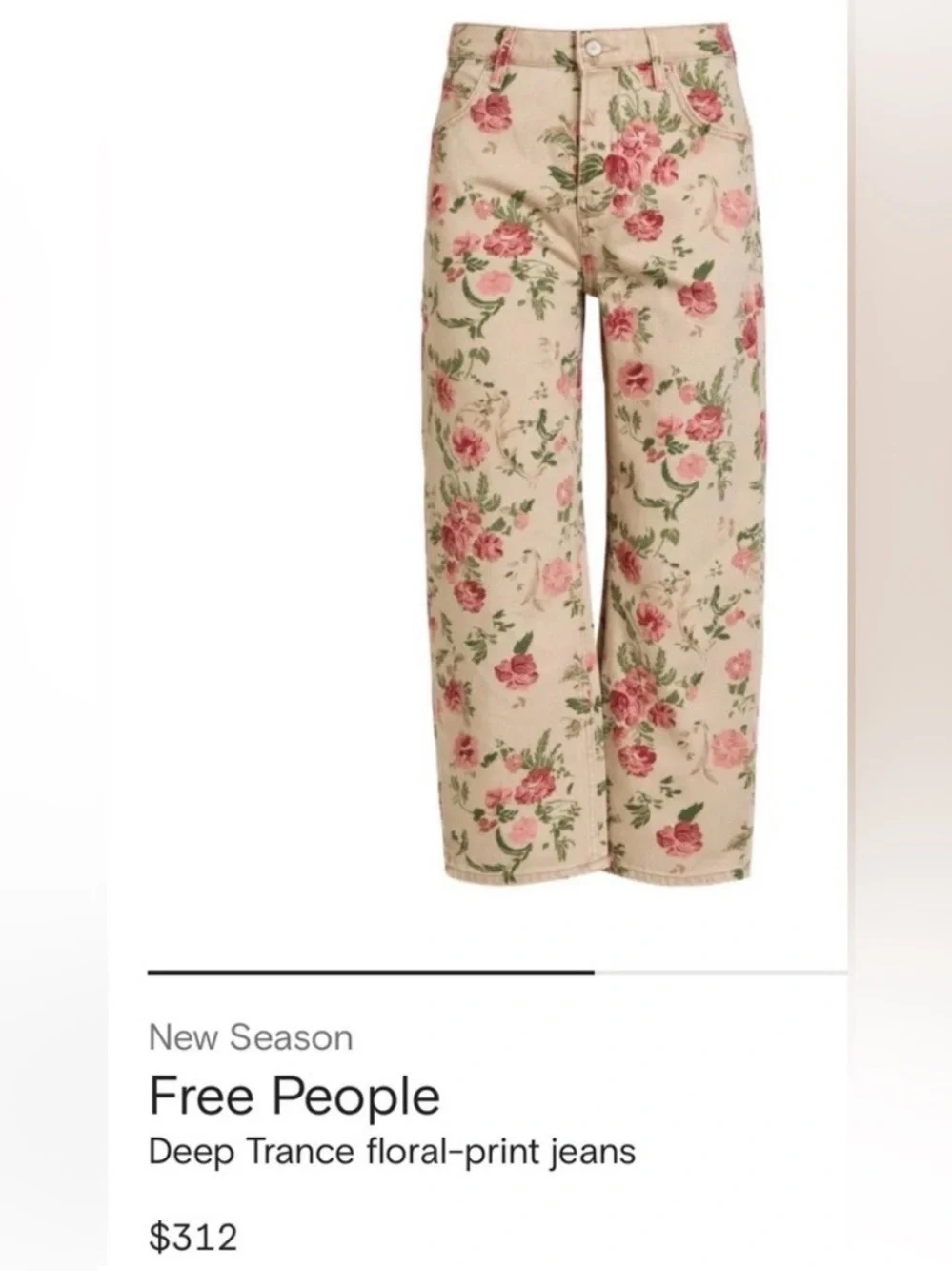 BNWT we the free deep trance floral print boyfriend jeans - Picture 3 of 6